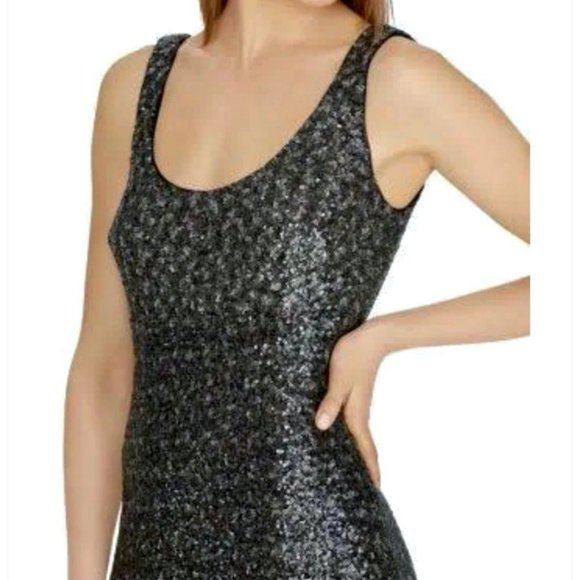 Ralph Lauren Sequin Maxi Long Dress Black Grey NWT - Picture 6 of 8